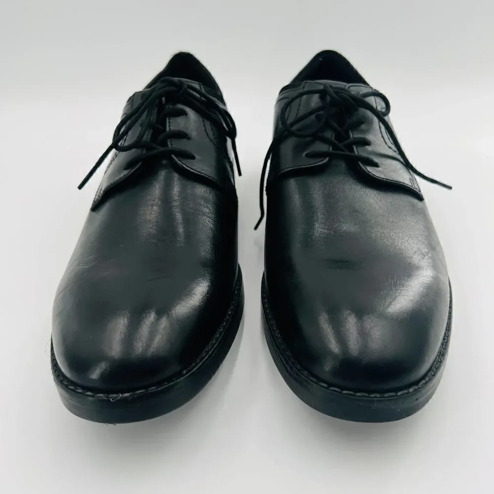 Rockport Trutrech Bryant Plain Toe Oxford Black Leather Shoe Size 11 NWOB